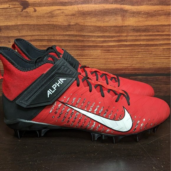Nike Alpha Menace Pro 2 Mid Men\'s 15 Red White Black football cleats AQ3209-601